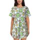 thumbnail image 1 of Fotbe Frog With Sweet Conjunto de Pijama Estampado para Mujer, 2 Piezas, Ropa de Dormir con Camiseta de Manga Corta y Shorts Suaves-Medium, 1 of 6