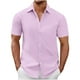 thumbnail image 2 of pstuiky Camisa de manga corta para hombre, Camisa informal de manga corta con cuello vuelto y transpirable para hombre camisetas de hombre l, 2 of 6