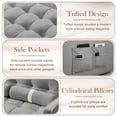 thumbnail image 6 of KINFFICT Futon Sofa Bed, Convertible Sleeper Sofa Bed with Pull Out Couch, Modern Velvet Loveseat Sleeper, Small Couch for Living Room, Gray, 6 of 9