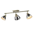 thumbnail image 1 of Duncan 3-Light Semi-Flush - Track Light in Aged Brass with Chrome, 1 of 1