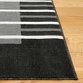 thumbnail image 4 of SAFAVIEH Pyramid Josephina Striped Area Rug, Gray/Ivory Black, 6'7" x 6'7" Square, 4 of 8