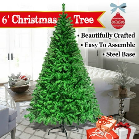 Strong Camel NEW Green Artificial Christmas Tree 6 ft Spruce Metal Stand Folding Realistic PINE-750
