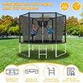 thumbnail image 3 of Elitezip Trampoline for Kids and Adults, 10FT 12FT 16FT 14FT Outdoor Trampolines with Enclosure Net, Basketball Hoop, Ladder, Light, Sprinkler, Backyard Recreational Trampoline, Easy to Install, 3 of 10