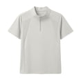 thumbnail image 4 of Quarter Zip Pullover Men Short Sleeve Stand Collar Athletic Sports Casual Outodoor Workout Shirt Fathers Gift, 4 of 4