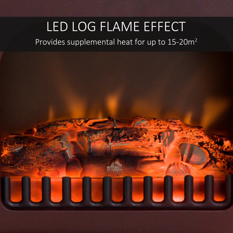 HOMCOM Freestanding Electric Fireplace Heater with Realistic Flames, 21 H,  1500W, Burnt Sienna - Walmart.com