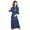Dark Blue, variant on Dengjunhu Women's Floral Lace Robe Long Sleeves Dressing Gown Bathrobe Bride Robe Nightwear