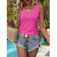 thumbnail image 4 of Button Embroidered Eyelet Tank Top  Pink L, 4 of 8