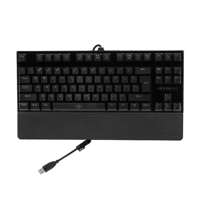 Teclado mecánico retroiluminado para juegos Interruptor azul Teclado ergonómico de 87 teclas
