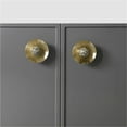 thumbnail image 2 of Stone+Solid Brass Kitchen Cabinet Handle Furniture Pink Crystal Knobs Hardware Cupboard Pull Spotted Stone Shoe Cabinets, 2 of 3