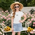 thumbnail image 2 of Gubotare Girl Clothes Girl's Crop Top Graphic Tee Summer Round Neck Short Sleeve Pattern T Shirts (White,5-6 Years), 2 of 8