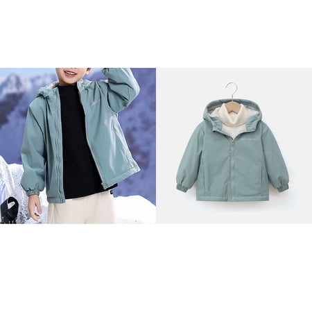 Boys Jacket Kids Girls Lined Thickened Windbreaker Jacket Zippered Hoodies Kids Light Jacket Fall Jacket Cute Outfits for Girls 9-10 Years
