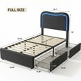 thumbnail image 2 of Yiwa Upholstered Boucle Platform Bed, LED Headboard Frame with 2 Storage Drawers and Wood Slats, No Box Spring Needed, 2 of 6