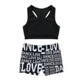 thumbnail image 3 of DPOIS Kids Girls Athletic Workout Outfit Tank Tops with Shorts Set for Exercise Black 3-4, 3 of 7