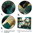 thumbnail image 3 of Designart "Teal And Gold Landscapes In Symmetry" City Geometric Wall Art Living Room, 3 of 5