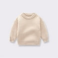 thumbnail image 2 of CAIVO Toddler Kids Children Solid Color Knit Sweater Winter Clothes For Girls Baby Tops Clothes Versatile Daily Wear, 2 of 4