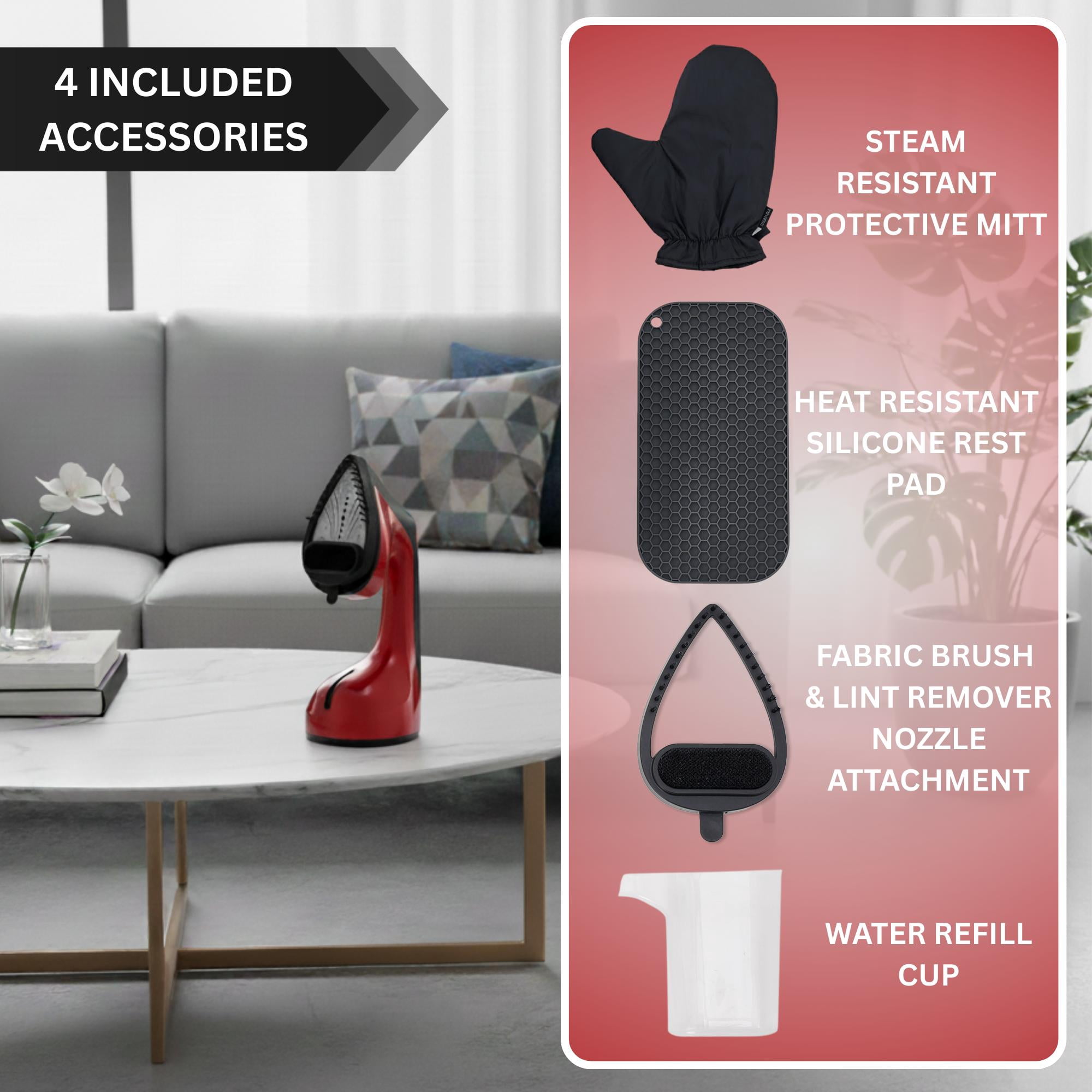 1600W True & Tidy Red XL Iron and Steamer with Digital Screen and Detachable Ironing Plate