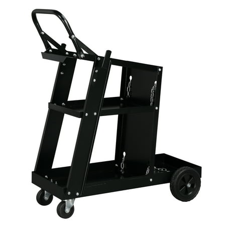 

GZXS Welding Cart 3 Tiers Rolling Welder Plasma Cutter 150lbs Heavy Duty Welding Carts with Wheels and Tank Storage for TIG MIG ARC Black