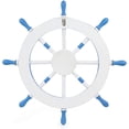 thumbnail image 3 of Nagina International 24" Welcome Aboard Rudder Ship's Wheel Beach Ornament Wood Nautical Decoration, 3 of 3