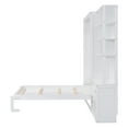 thumbnail image 6 of MODERNLUXE Full Size Murphy Bed with Shelves and Drawers, Convertible Wall Bed with Cabinets, White, 6 of 20