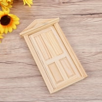 TINKSKY Traditional Mini House Wooden Door for Dollhouse Decoration Light Brown 3 5*6 9 inch Suitable for 1 12 Mini House