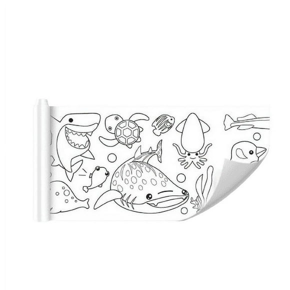 Children's Drawing Roll, Usavan Reusable Wall Sticker Doodle Mat, Easy Cut Tear Line Numbered Painting Canvas for KidsArt Activity Learning Gift