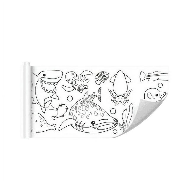 Fiudx Juego de Rollos de Dibujo, Diseño de Calcomanías de Pared, Fácil de Cortar y Usar, Divertido Dibujo Creativo para Bebés, Actividad Interior y Exterior, Regalo Relajante para La Familia, 1 Rollo