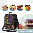 thumbnail image 4 of Honeii Neon Bar Drinks Print Insulated Lunch Bag, Reusable Lunch Box for Adult, Leakproof Cooler Bag for Work Office Travel Picnic, 4 of 7