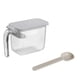 thumbnail image 2 of Azucarero cerámico blanco y gris con tapa y cuchara • Tarro de condimentos de cocina de 14,7x9,5x6,8 cm • Caja de almacenamiento de especias en polvo, 2 of 6