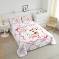 thumbnail image 4 of Erosebridal Pink Bowknot Comforter Set,Cartoon Giraffe Bedding Set,Cute Animal Down Comforter,Watercolor Bow Knot Reversible Bed Set with 2 Pillowcases Lightweight,Full, 4 of 7
