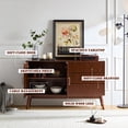thumbnail image 3 of Furvclv Sideboard Buffet Cabinet With 3 Drawers And Adjustable Shelf, Media Console With 2 Doors, Solid Wood Storage Cabinet For Living Room, Bedroom, Home Office, Entryway, 3 of 9