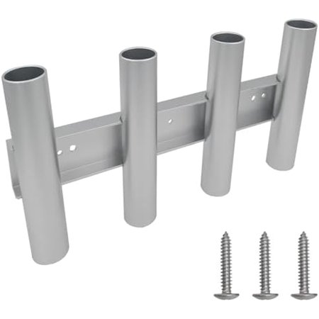 ISURE MARINE Aluminum Fishing Boat Rod Holder 4 Link Tube Aluminum Rod Rack Wall-Mounted Fishing Rod Holders Tubes Linked Fishing Rod Rack for Garage Boats & Yacht$$Sport & Recreation Other