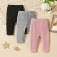 thumbnail image 2 of RMGVDSD 3 Pack Baby Girl Pants Girls Solid Color Leggings Stretchy Soft Knit Pants Leggings Toddler Everyday Casual Wear Comfort Versatile 3-6 Months, 2 of 9