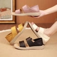 thumbnail image 2 of Sandalias planas de fondo suave, zapatos transpirables de estilo romano para playa, sandalias informales con una correa para mujer, 2 of 6