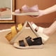 thumbnail image 2 of Sandalias planas de fondo suave, zapatos transpirables de estilo romano para playa, sandalias informales con una correa para mujer, 2 of 6