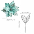 thumbnail image 2 of JeashCHAT Sequin Poinsettia Flower Picks, Christmas Tree Decorations, Fabric Artificial Christmas Flower Stem, Glitter Fake Floral for Vase Xmas Holiday Party Home Decor, 10.24" x 10.82", 2 of 6