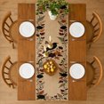 thumbnail image 3 of Rdsfhsp Autumn Botanical Linen Table Runner 13x72 Inch, Pumpkin Leaf Bird Pattern Table Runner for Dining Table Decor, Fall Harvest Kitchen Farmhouse Decoration, 3 of 5
