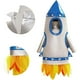 thumbnail image 1 of Uuiauoio Children's Rocket Ship Costume with Astronaut Uniform, Silver and Flame Themed Aerospace Party Wear for Halloween and Stage Performances, Polyester Space Suit for Kids , S-L Sizing Options(L）, 1 of 5