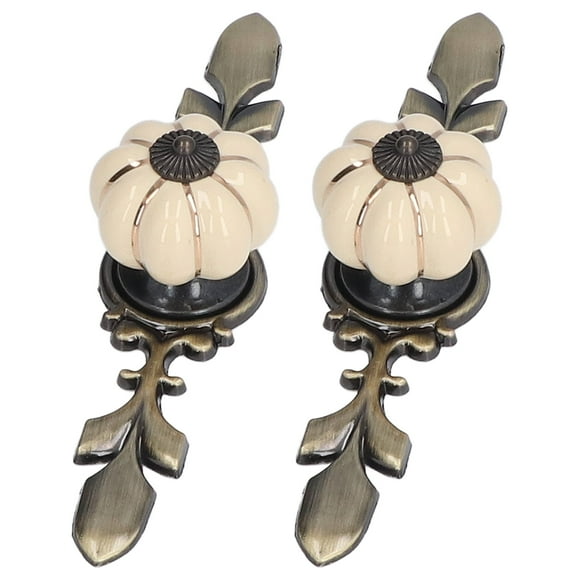 Ceramic Handles,2pcs/set Hand Painted Pumpkin Ceramic Cupboard Door Knobs Vintage Ceramic Door Knobs World-Class Design