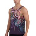 thumbnail image 2 of Pofeuu Fireworks2 Print Men's Workout Tank Tops Sleeveless Muscle Gym Shirt Quick Dry-XX-Large, 2 of 7