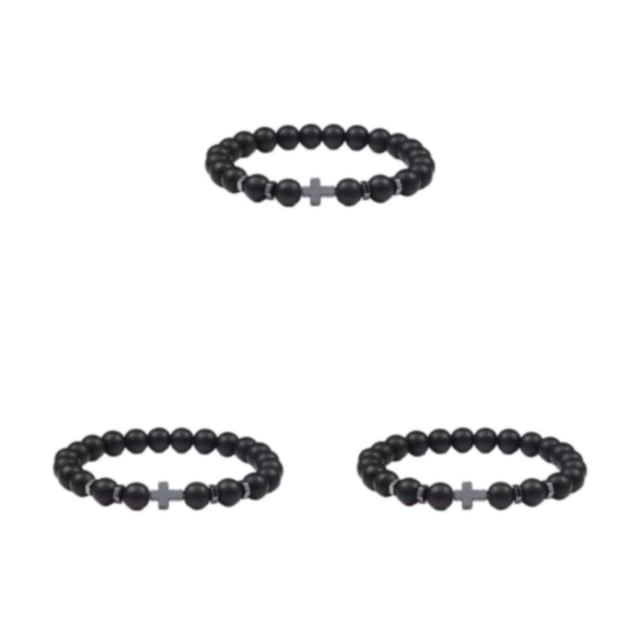 Wweixi Unique Fashionable Beaded Cross Bracelets For Trendsetters Comfortable To Wear Frosted 3Set