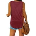 thumbnail image 4 of Camiseta sin mangas de verano con cuello en V para mujer, 4 of 6