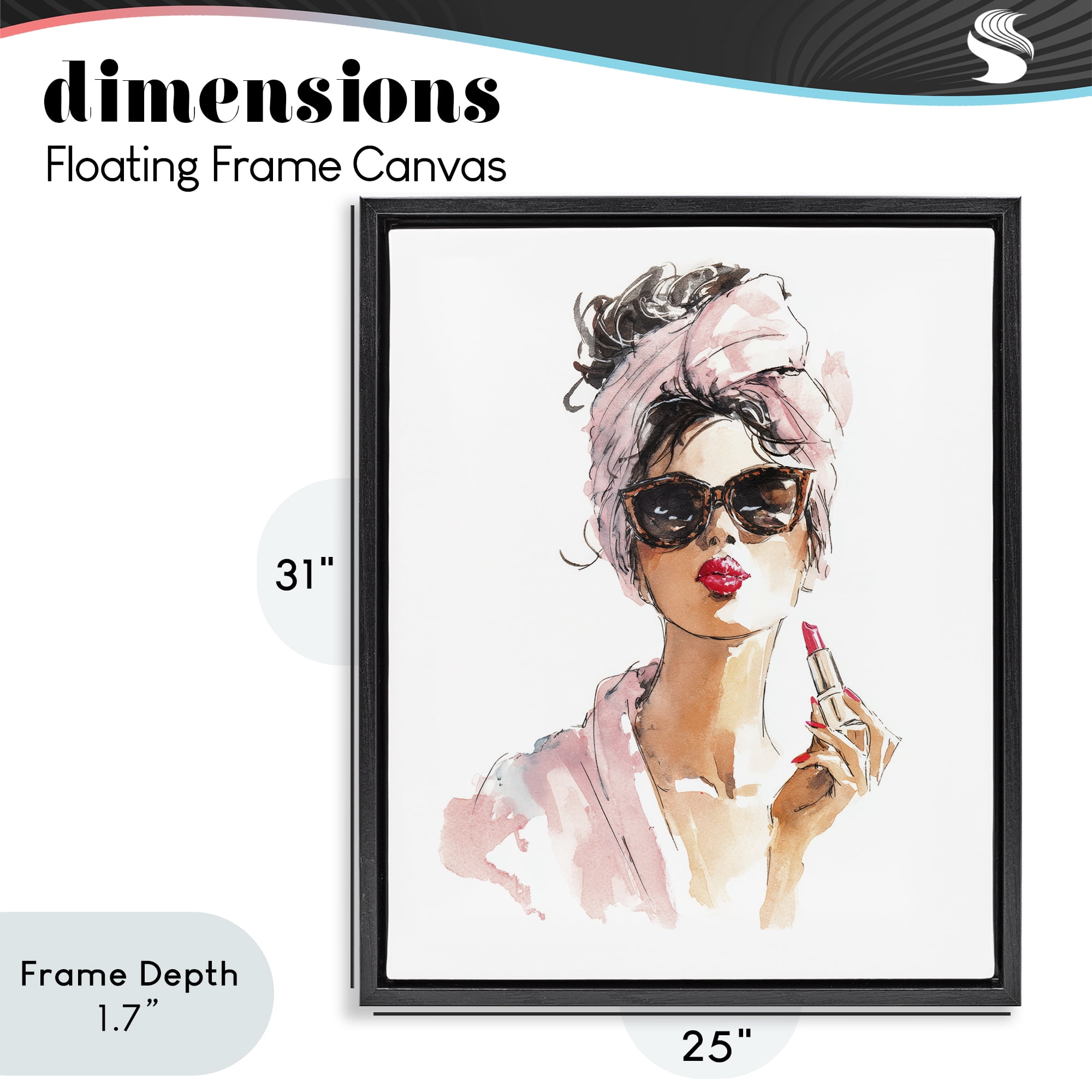 Stupell Industries Velour Secrets Lipstick Black Framed Floater Canvas Wall Art, design by Svetlana Aleynikova