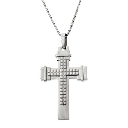 Reinforcements Mens 24" Cross Chain Necklace in Stainless Steel