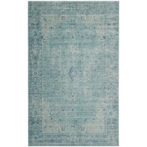 SAFAVIEH Valencia Briar Traditional Polyester Area Rug, Teal/Multi, 4' x 6'
