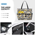 thumbnail image 2 of Wukai Gold Flamingo Print Zipper Bag,large Beach Tote Bag,Waterproof Sandproof Bag,Grocery and Picnic Tote Travel Bag, 2 of 5