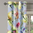 thumbnail image 3 of Ambesonne Floral Grommet Curtain, Pop Blossoms Spring Love Art, 50"x60", Ceil Blue and Yellow Green, 3 of 5