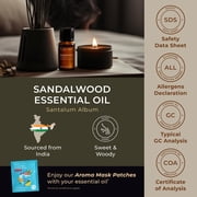 Gya Labs Sandalwood Essential Oils for Diffuser, Natural Sandalwood Oil for Hair, Skin, Massage, Perfume -0.34 fl oz