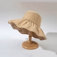 thumbnail image 3 of CoCopeaunts Black Bucket Hat Big Pleated Brim Summer Outdoor UV Protection Fisherman Hat Simple Solid Color Ladies Bucket Cap, 3 of 8