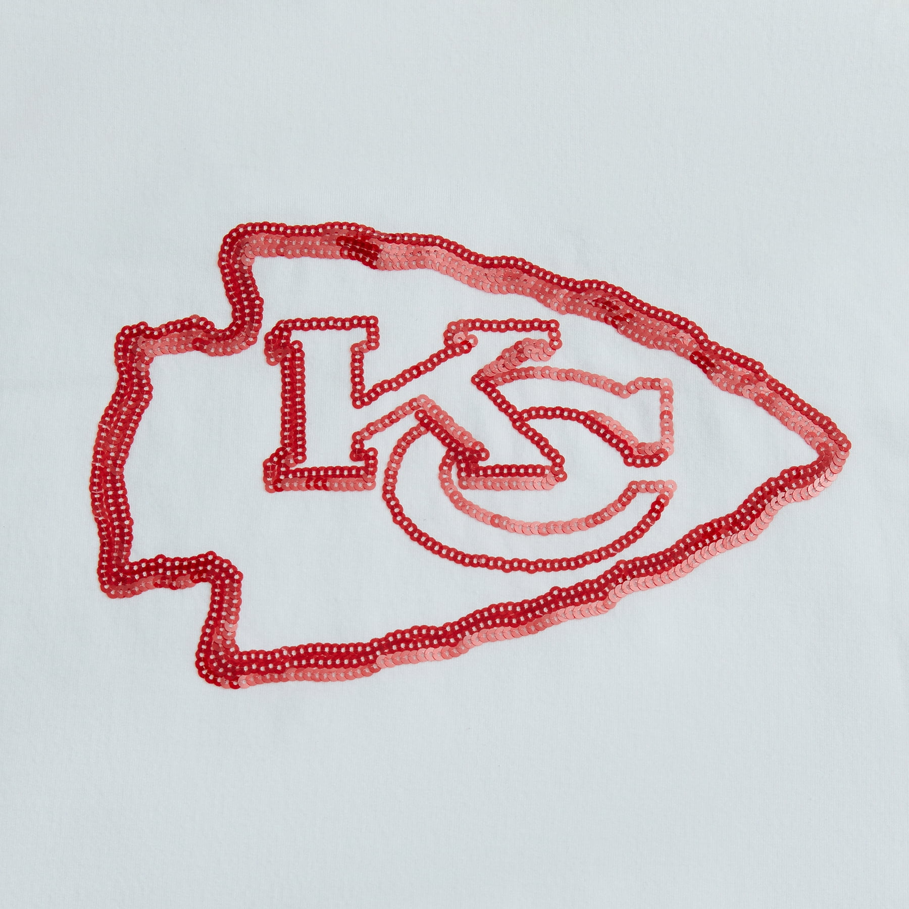 NFL Womens Kansas City Chiefs Cozy Sequin Crew Neck Sweatshirt