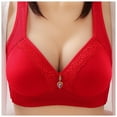 thumbnail image 1 of B91xZ Women's Plus Size Unlined Underwire Bra Comfy Full-Coverage Wirefree Bra,Red 38, 1 of 3